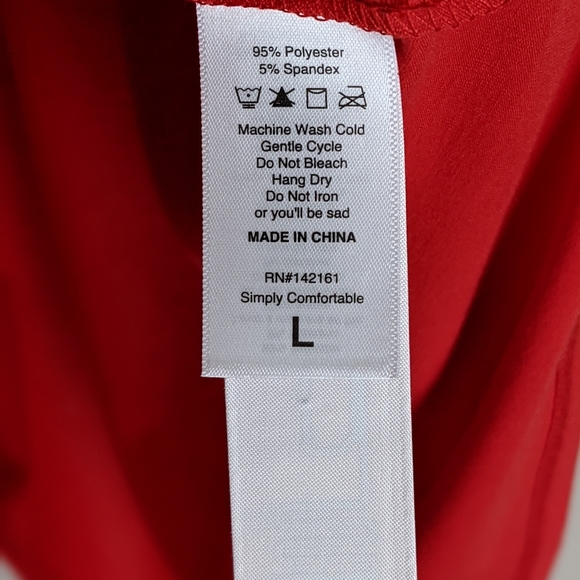 LuLaRoe Tank top, Off Duty Momma, Red, Large, Scoop Front - Picture 4 of 6